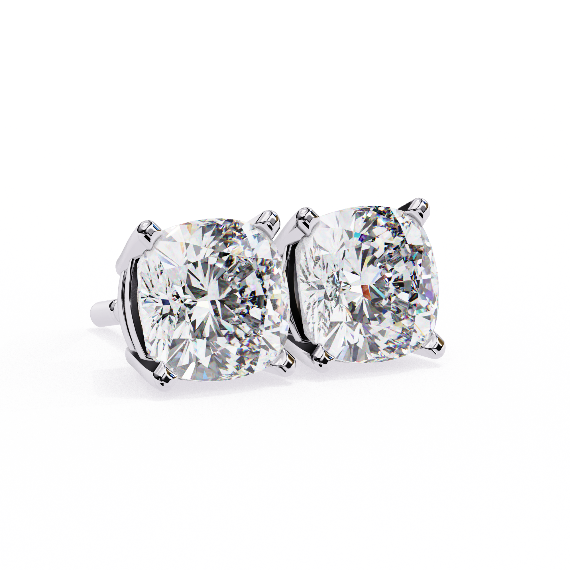 Solitairekart 2.33ct Cushion Diamond Stud Earrings